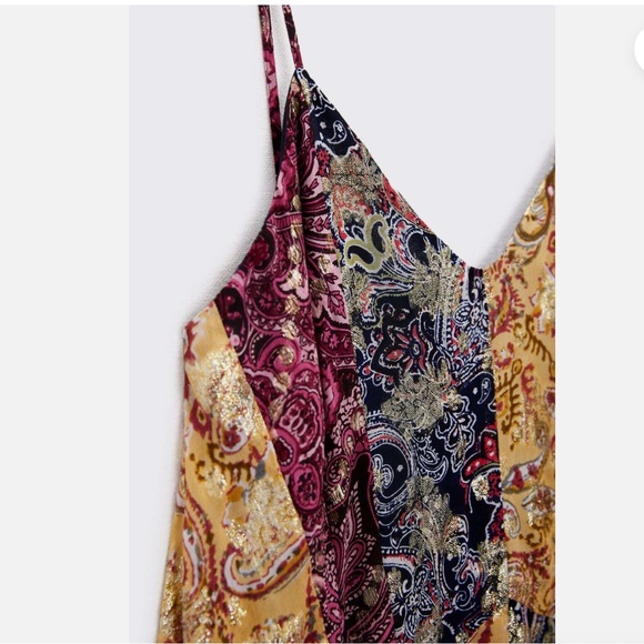 Zara The Shilo metallic shimmery spaghetti straps midi dress NWT - Picture 2 of 15